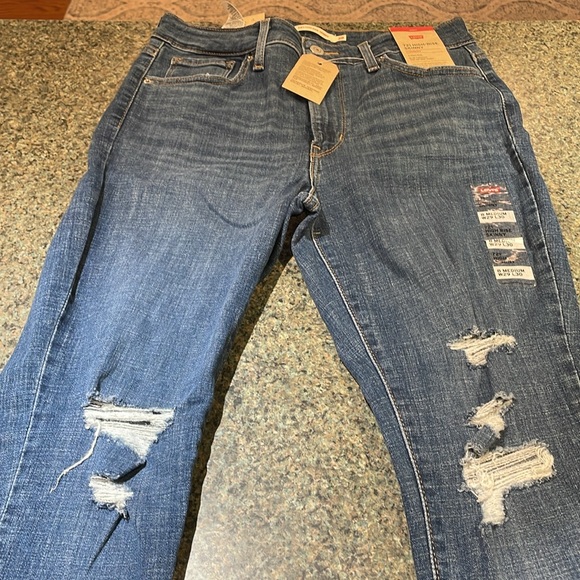 Levi’s 721 high rise Skinny jeans distressed size 8 Medium W29 L30 NEW 5 pocket - Picture 4 of 12